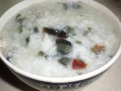 congee with pork and century