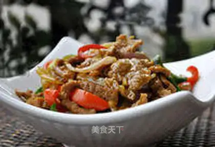 stir-fried beef with curry and onion