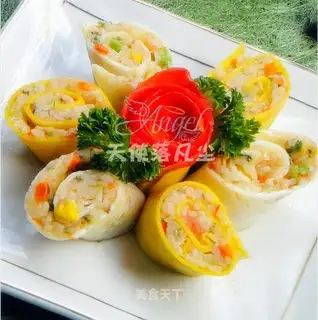 Golden and Silver Egg Roll Fried Rice