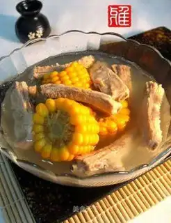 Ribs and corn soup