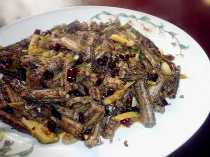 stir-fried wolf fish with spicy sauce