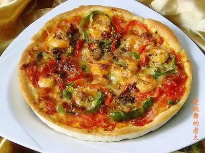 Shrimp and tenderloin pizza