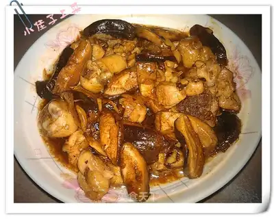 Shipped chicken with mushroom