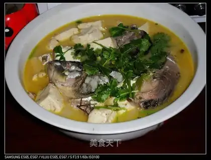 Stewed tofu with carp