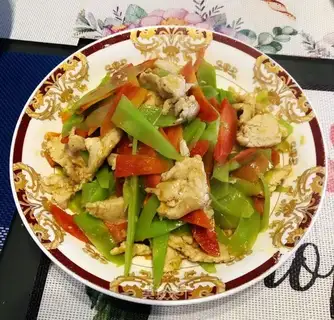 Chicken fried vegetables