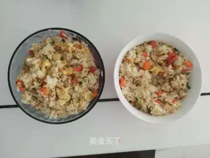 Carrot ham and egg fried rice