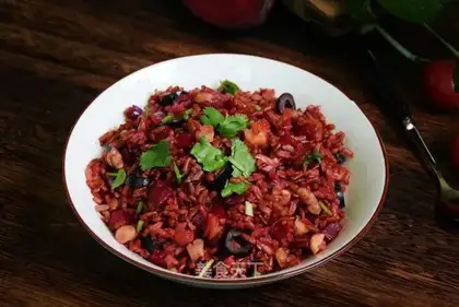 Sweet root with red rice