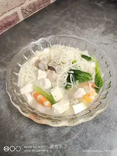 Shrimp tofu noodles