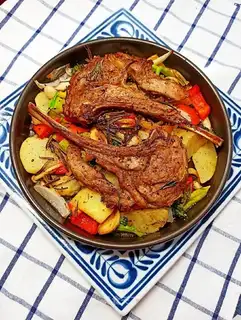 French weed roasted lamb chops