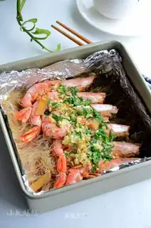 Garlic fans roast shrimp