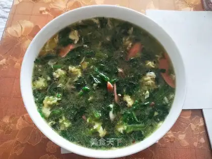 Spinach omelet soup
