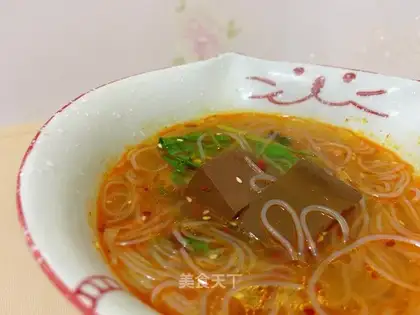 Duck blood fan soup