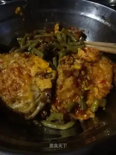 Soybeans fried eggs