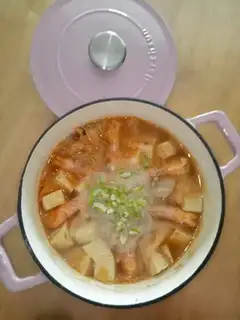 Shrimp soup, tofu