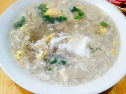 Golden fungus egg soup