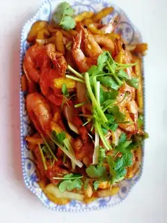 Spicy potatoes for shrimp