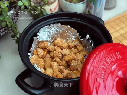 A casserole of chicken and rice