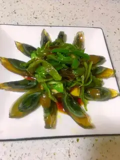 Green peppers and eggs
