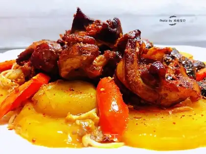 Sheep chops and vegetables