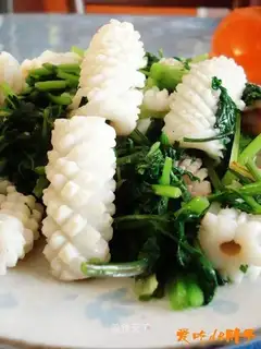 Fried squid rolls with coriander