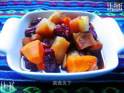 Stewed pumpkin with red dates and yam