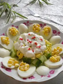 cucumber corn egg salad
