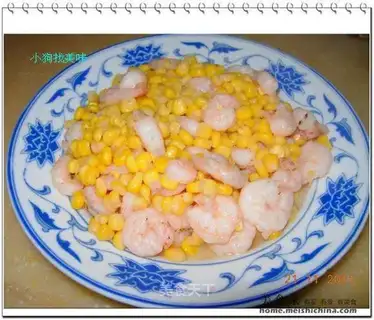 stir-fried shrimp with corn