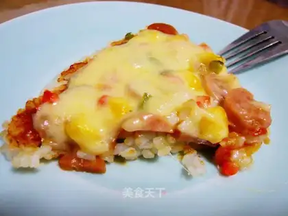 Sausage rice mini pizza