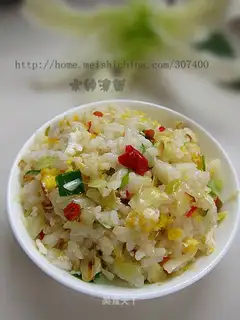 Fried rice with sour cabbage and chopped pepper