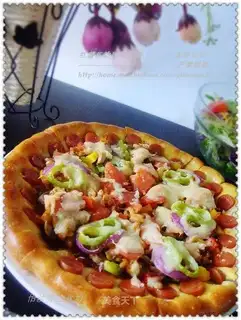 Sweet potato lace tenderloin pizza