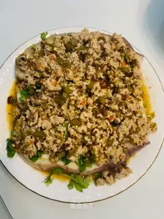 Meat and eggplant