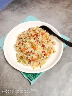 Carrot salami egg fried rice
