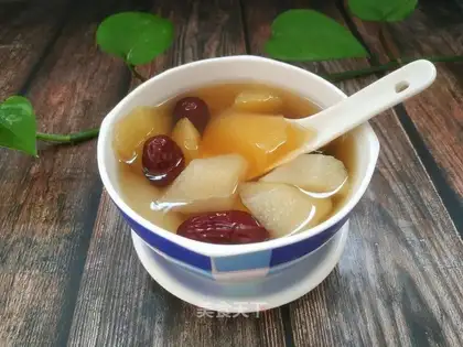 "Red dates, Sydney apple soup."