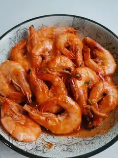 Simple eggplant juice, shrimp
