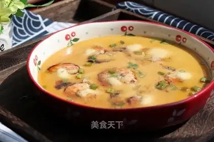 Seafood steamed eggs