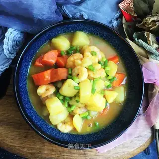 Curry potatoes for shrimp