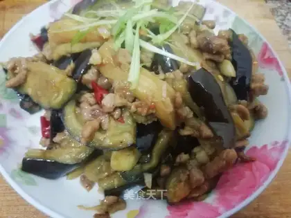 Meat and eggplant