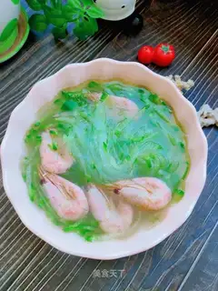 Carrot shrimp fan soup