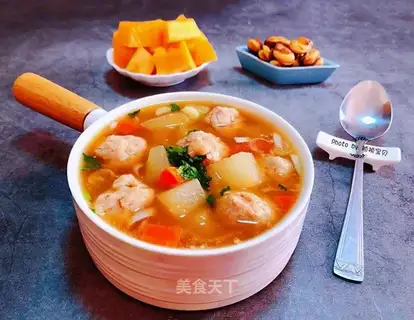 Pork carrot meatball soup