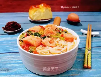 We'll have some noodles for the shrimp