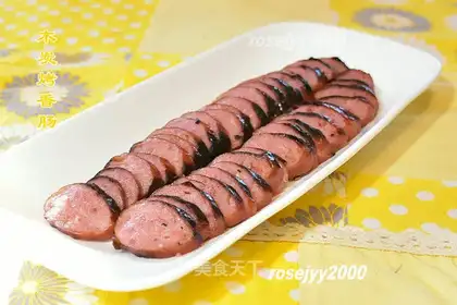 Charcoal barbeque smoky sausage