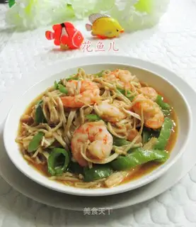 Cream shrimp fried golden mushrooms