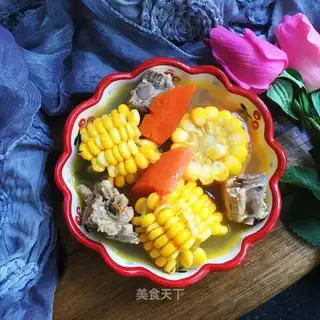 Corn carrot steak soup