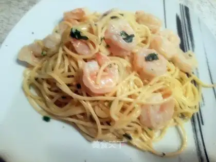 Cream shrimp pasta