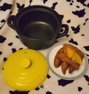 A casserole roasted potatoes