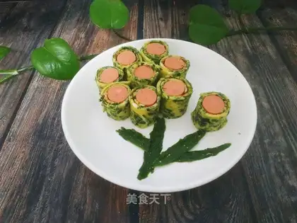 Spinach egg rolls
