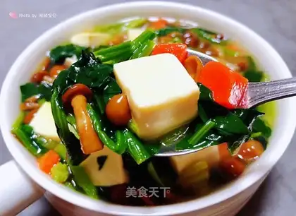 Slippery spinach tofu