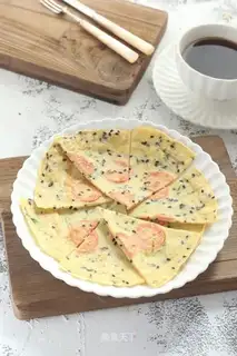 Sesame ham pancakes