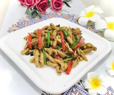Flaming goose intestines