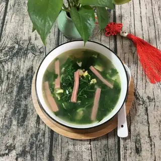 Soup of ham and eggs